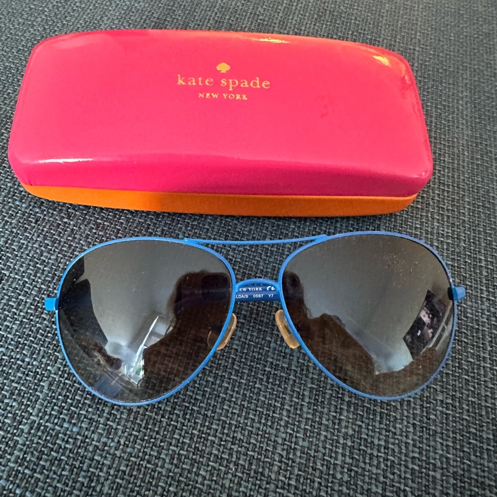 Well-loved blue Kate Spade aviators.